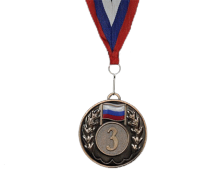 Медаль 65мм бронза с лентой, 22627/5201-12